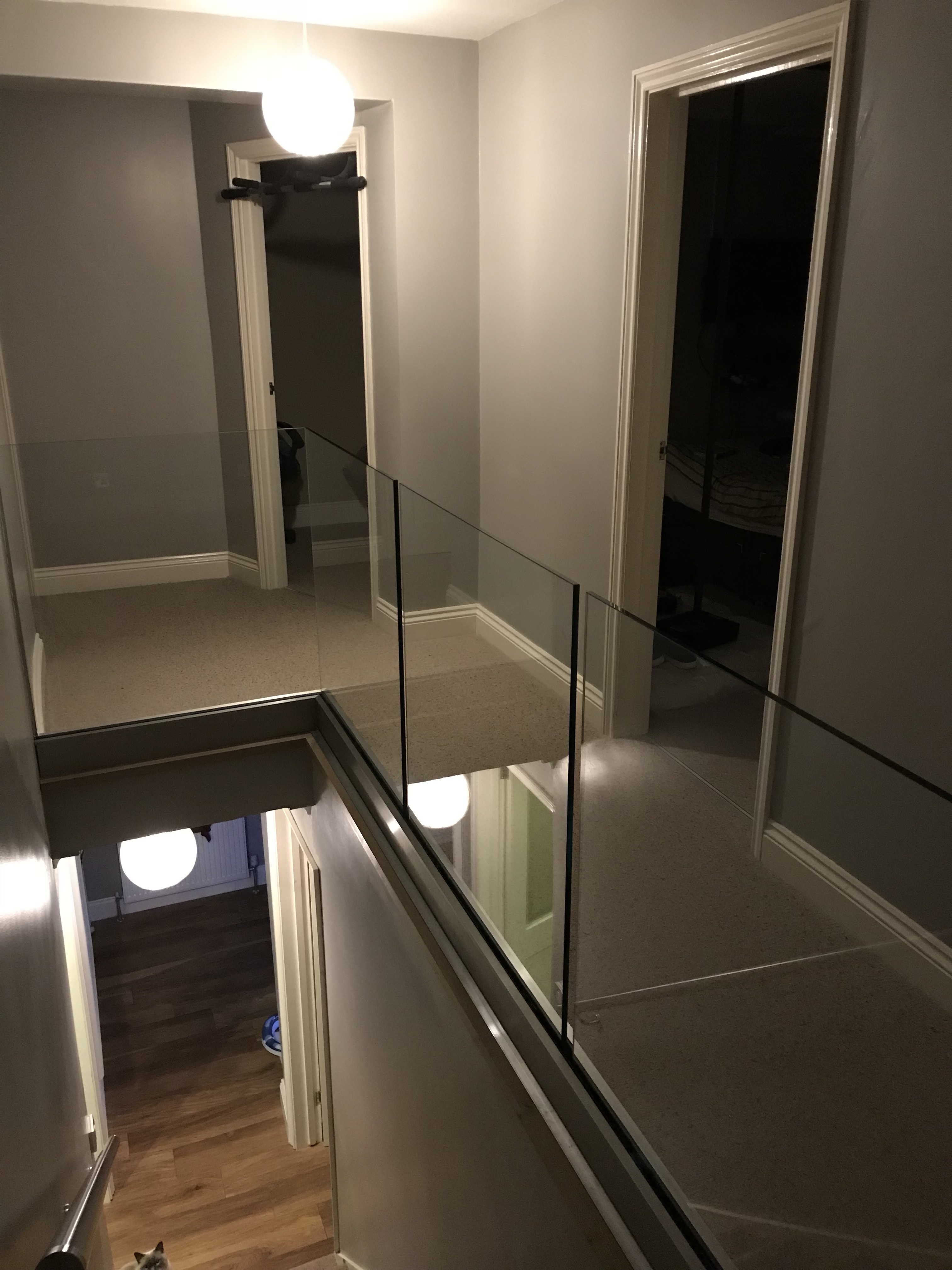 Vantage balustrades supplied there glass balustrade system for this landing area in London
