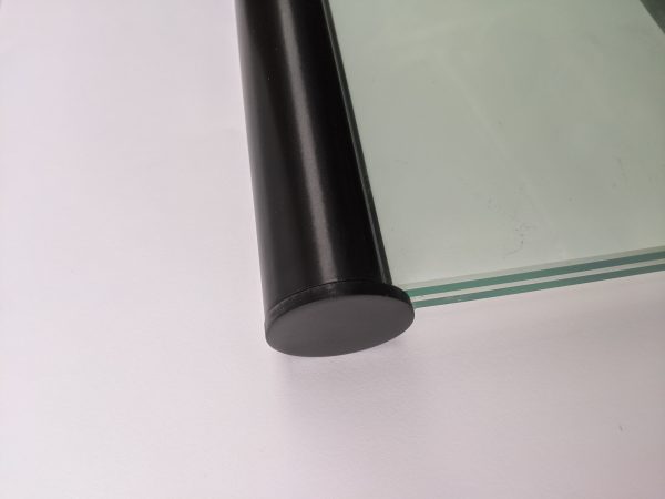 black metal handrail for glass balustrade